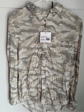beachlunchlounge Neutral Camo Button-Up Shirt